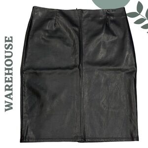 ๐๏ธ Warehouse Faux Leather Pencil Skirt โ Black โ Size US 10 3/$40 eligible